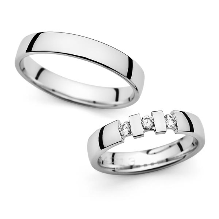 Tonya- snubní prsteny z bílého zlata