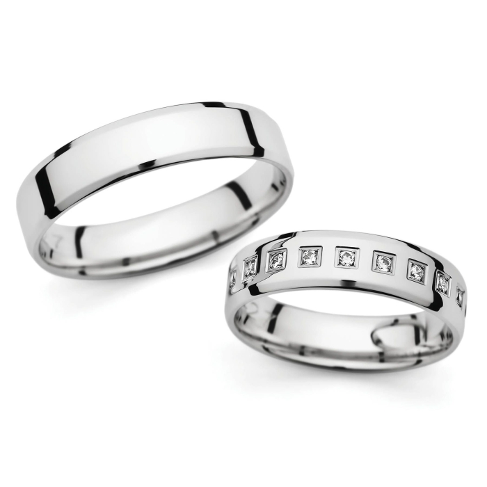 Cirila - snubní prsteny z bílého zlata