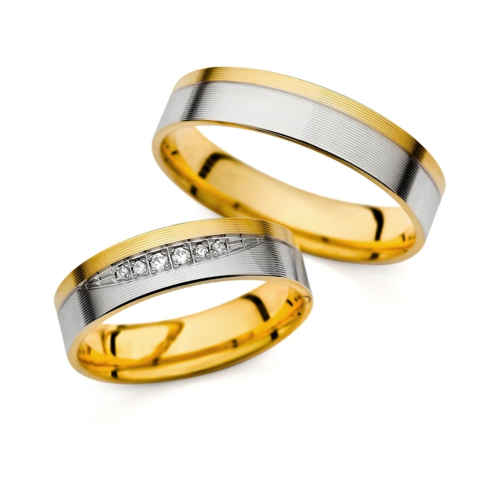 Jamila - snubní prsteny z kombinovaného zlata