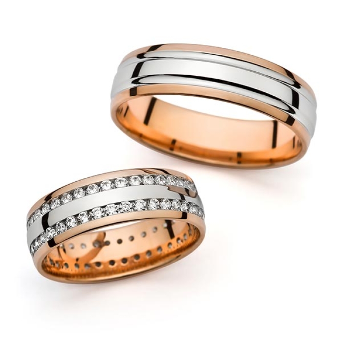 Willa - snubní prsteny z kombinovaného zlata