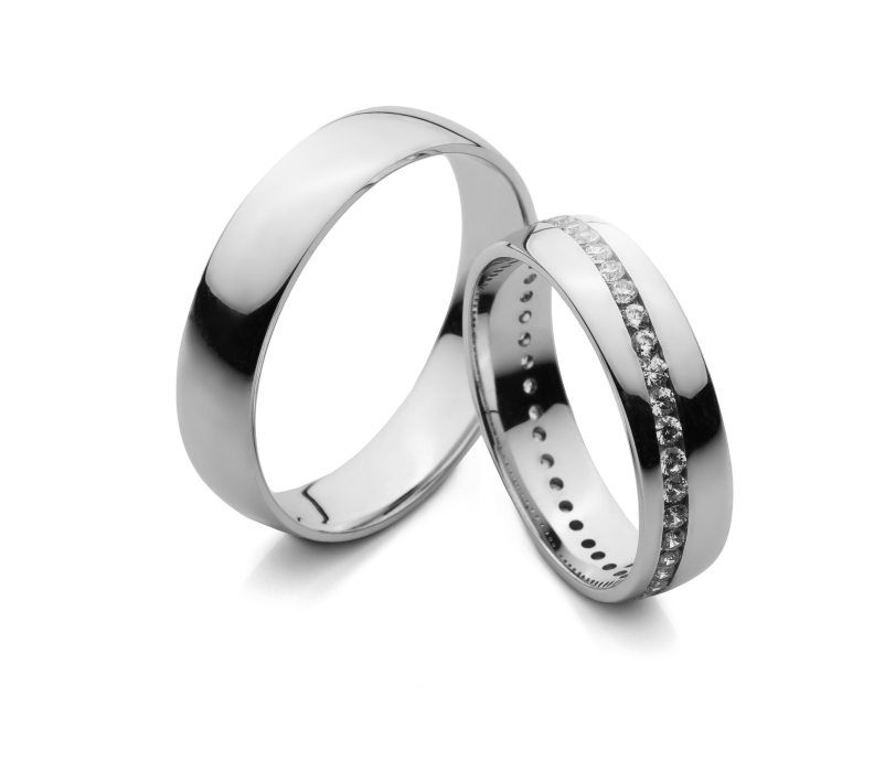 Lea - snubní prsteny z bílého zlata