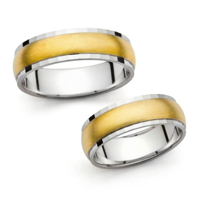 Aurora - snubní prsteny z kombinovaného zlata