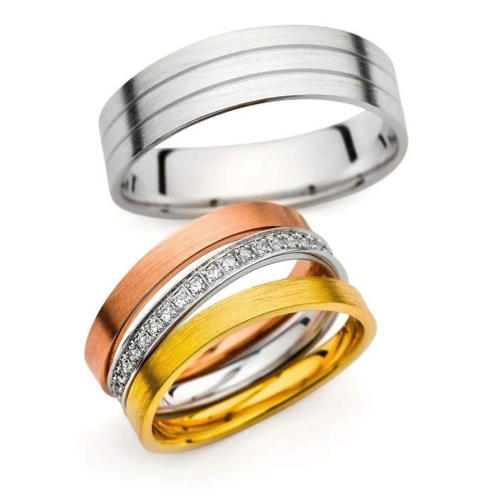 Aubrielle - snubní prsteny z kombinovaného zlata
