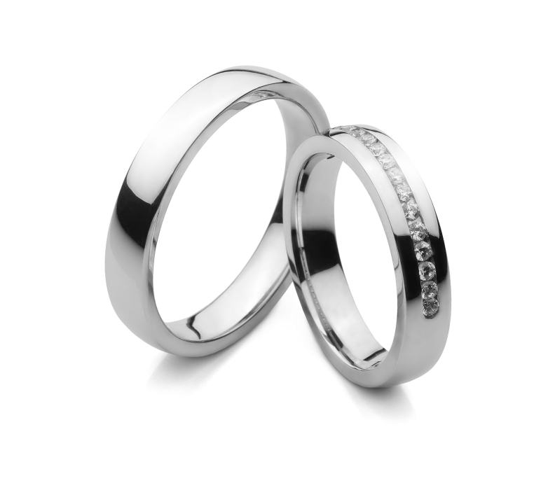 Lacey - snubní prsteny z bílého zlata