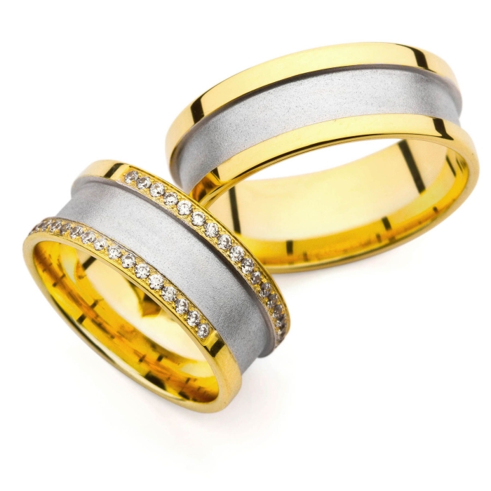 Corinne - snubní prsteny z kombinovaného zlata