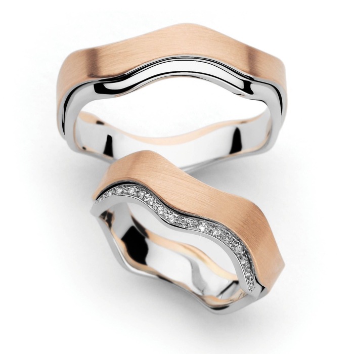 Petunia - snubní prsteny z kombinovaného zlata