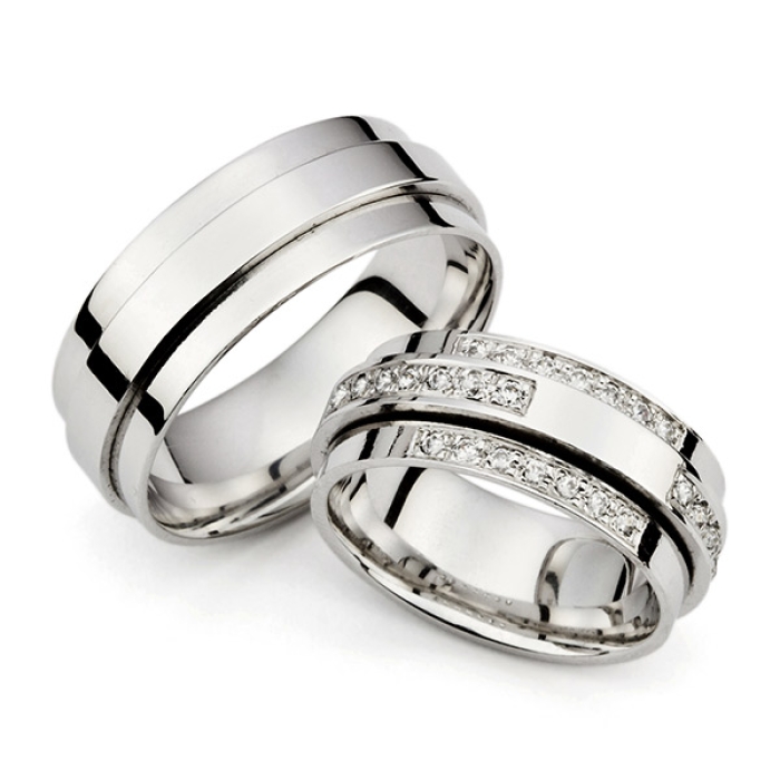 Ottilie - snubní prsteny z bílého zlata